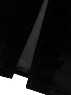 Black & White 1960s Lapel Patchwork Velvet Dress -BUNBUN Fancy Clothing Shop SCHL003243 B 01 6