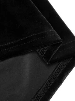 Black & White 1960s Lapel Patchwork Velvet Dress -BUNBUN Fancy Clothing Shop SCHL003243 B 01 8