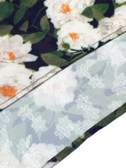 Green 1950s Cowl Neck Painting Flower Dress 15 Green 1950s Cowl Neck Painting Flower Dress -BUNBUN Fancy Clothing Shop SCHL003288 5