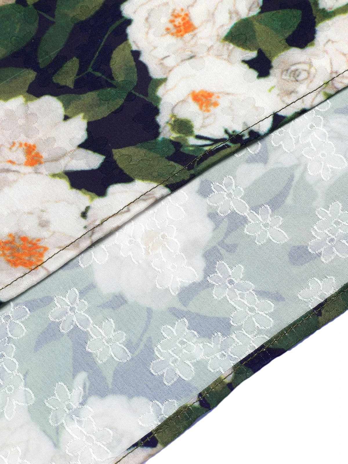 Green 1950s Cowl Neck Painting Flower Dress 8 Green 1950s Cowl Neck Painting Flower Dress - Image 6