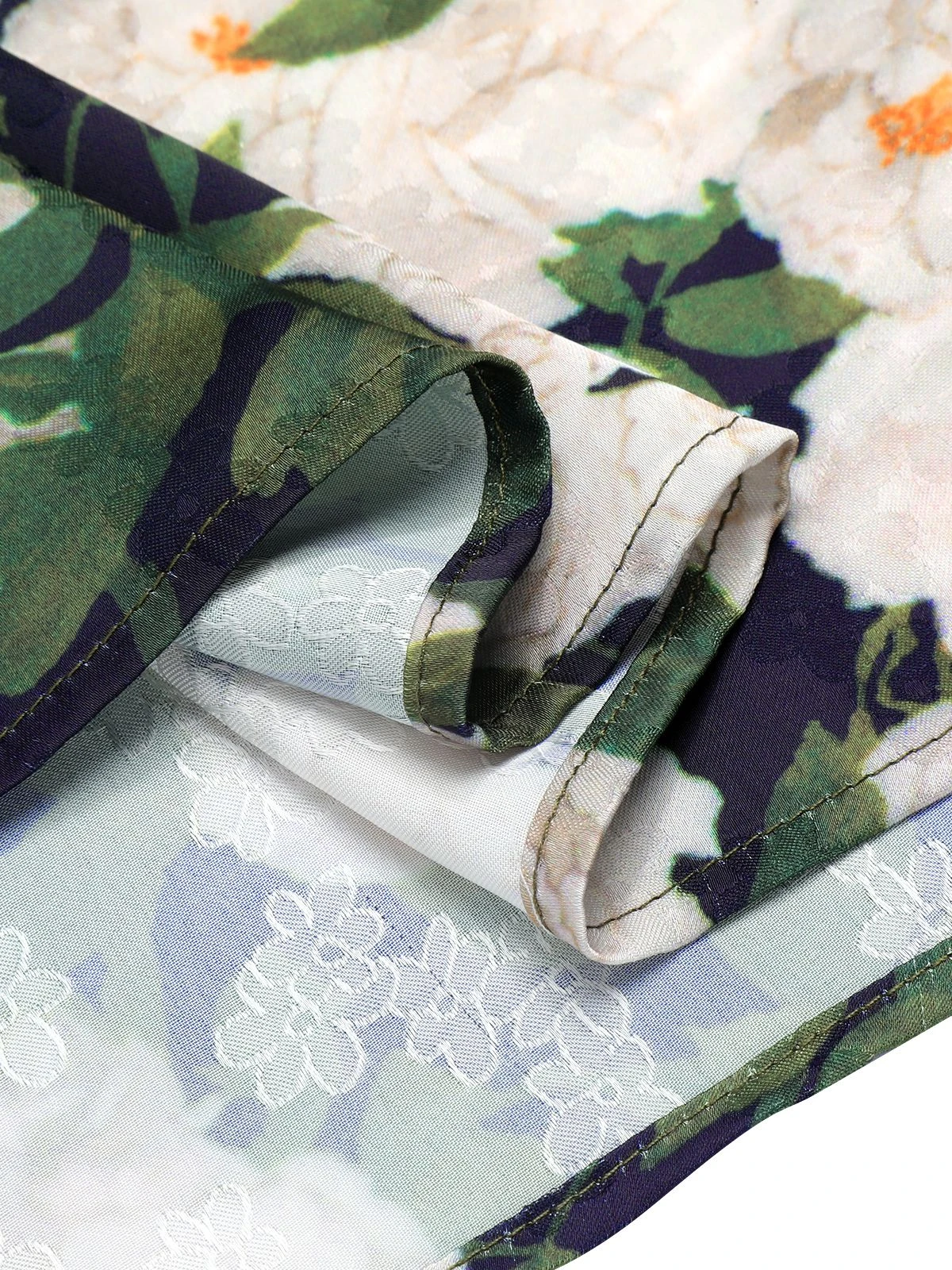 Green 1950s Cowl Neck Painting Flower Dress 9 Green 1950s Cowl Neck Painting Flower Dress - Image 7