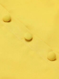 Yellow 1950s V-Neck Daisy Mesh Dress -BUNBUN Fancy Clothing Shop SCHL003291 4 compressed