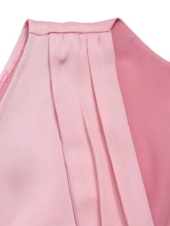 Pale Pink 1950s Solid Lace Patchwork Dress -BUNBUN Fancy Clothing Shop SCHL003298 4