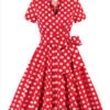 [Plus Size] 1950s Polka Dots Waist Tie Lapel Dress -BUNBUN Fancy Clothing Shop SCHL003341 R 1 9e350b47 a378 48a1 b4f7 1e4baeb63ac9
