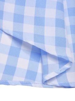 Blue 1950s Spaghetti Strap Plaids Bow Decor Dress -BUNBUN Fancy Clothing Shop SCHL003473 6 compressed