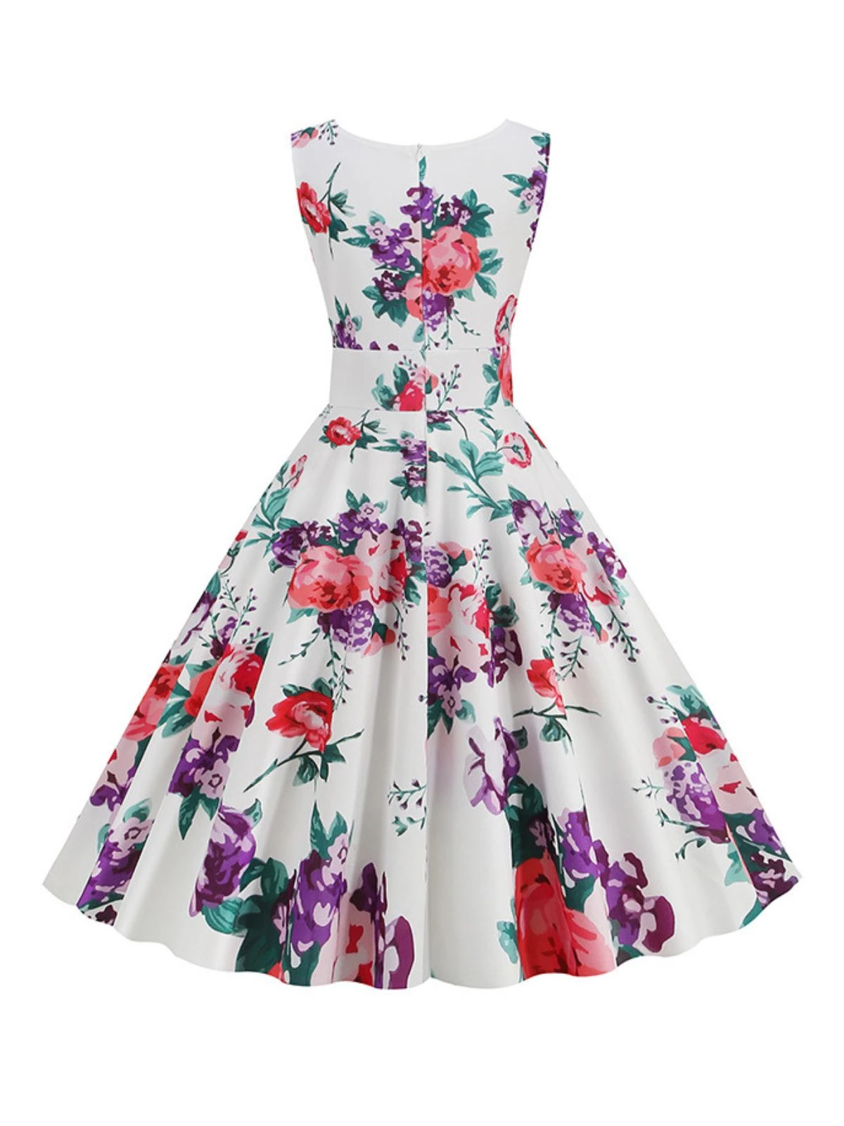 1950s V-Neck Floral Sleeveless Dress 11 1950s V-Neck Floral Sleeveless Dress - Image 9