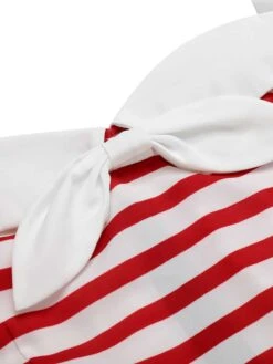 1960s Halter Stripes Bow Belted Dress -BUNBUN Fancy Clothing Shop SCHL003516 4 compressed