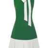 [Pre-Sale] Green 1960s Crew Bowknot Sleeveless Dress -BUNBUN Fancy Clothing Shop SCHL003564 1 1