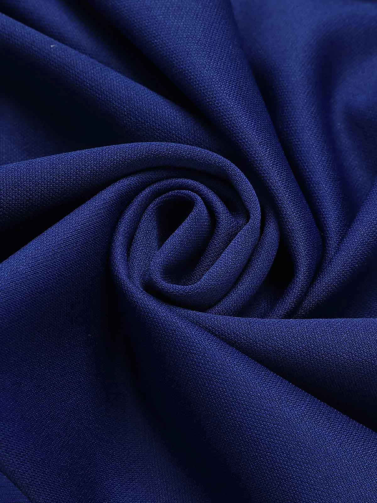 Blue 1940s Solid V-Neck Dress With Belt 9 Blue 1940s Solid V-Neck Dress With Belt - Image 7