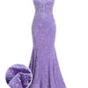 Lavender 1920s Sequined Corset Mermaid Dress -BUNBUN Fancy Clothing Shop SCHL003673 01