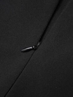 Black 1950s V-Neck Pearl Buttons Dress -BUNBUN Fancy Clothing Shop SCHL003690 6