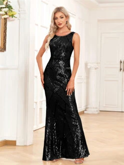 1920s Solid Round Neck Sequined Mermaid Dress 17 1920s Solid Round Neck Sequined Mermaid Dress -BUNBUN Fancy Clothing Shop SCHL003722 B 1 4 f1577489 7fbe 4fd3 b18a 024672338cba