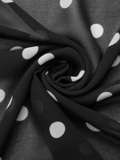 Black 1930s Polka Dot Mermaid Dress 9 Black 1930s Polka Dot Mermaid Dress -BUNBUN Fancy Clothing Shop SCHL003798 B 1 4