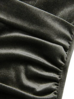 Green Gray 1930s Solid Velvet Slit Mermaid Dress 14 Green Gray 1930s Solid Velvet Slit Mermaid Dress -BUNBUN Fancy Clothing Shop SCHL003857 GRE 01 6