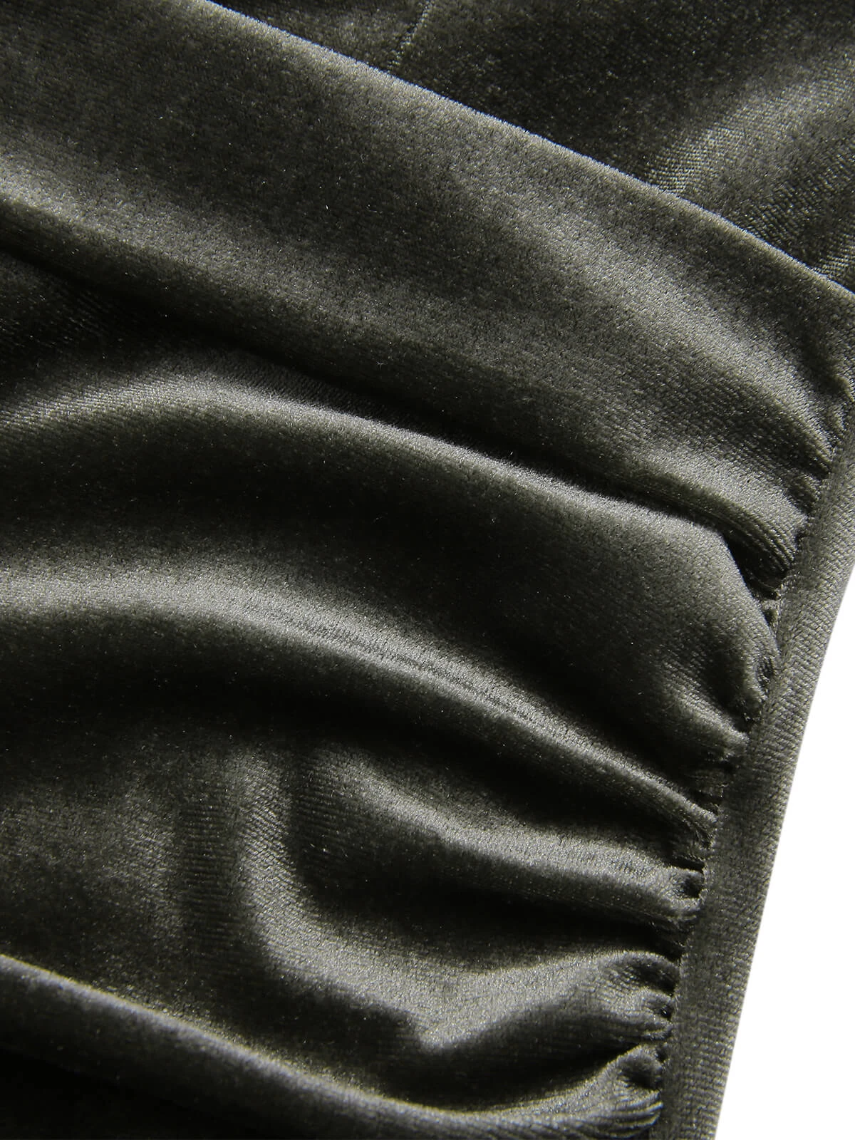 Green Gray 1930s Solid Velvet Slit Mermaid Dress 8 Green Gray 1930s Solid Velvet Slit Mermaid Dress - Image 6