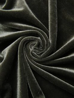 Green Gray 1930s Solid Velvet Slit Mermaid Dress 15 Green Gray 1930s Solid Velvet Slit Mermaid Dress -BUNBUN Fancy Clothing Shop SCHL003857 GRE 01 7