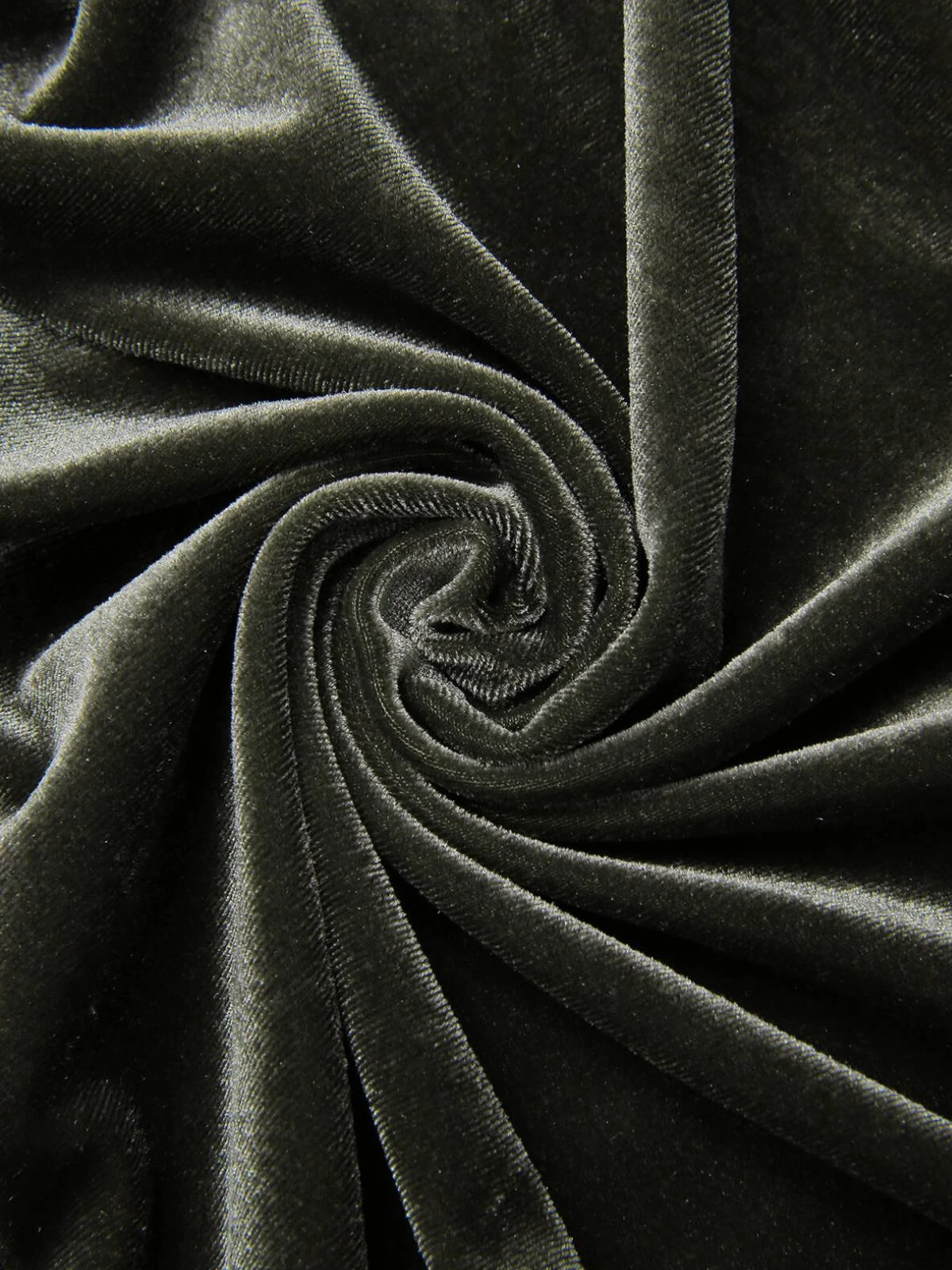 Green Gray 1930s Solid Velvet Slit Mermaid Dress 9 Green Gray 1930s Solid Velvet Slit Mermaid Dress - Image 7