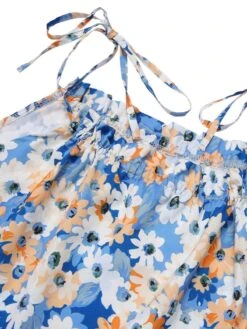 [Pre-Sale] 1960s Oil Painting Daisy Shoulder Tie Dress -BUNBUN Fancy Clothing Shop SCHL003862 MC 01 5