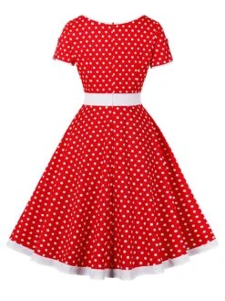 1950s Contrast Polka Dots Buttoned Dress 25 1950s Contrast Polka Dots Buttoned Dress -BUNBUN Fancy Clothing Shop SCHL003868 R 2 compressed