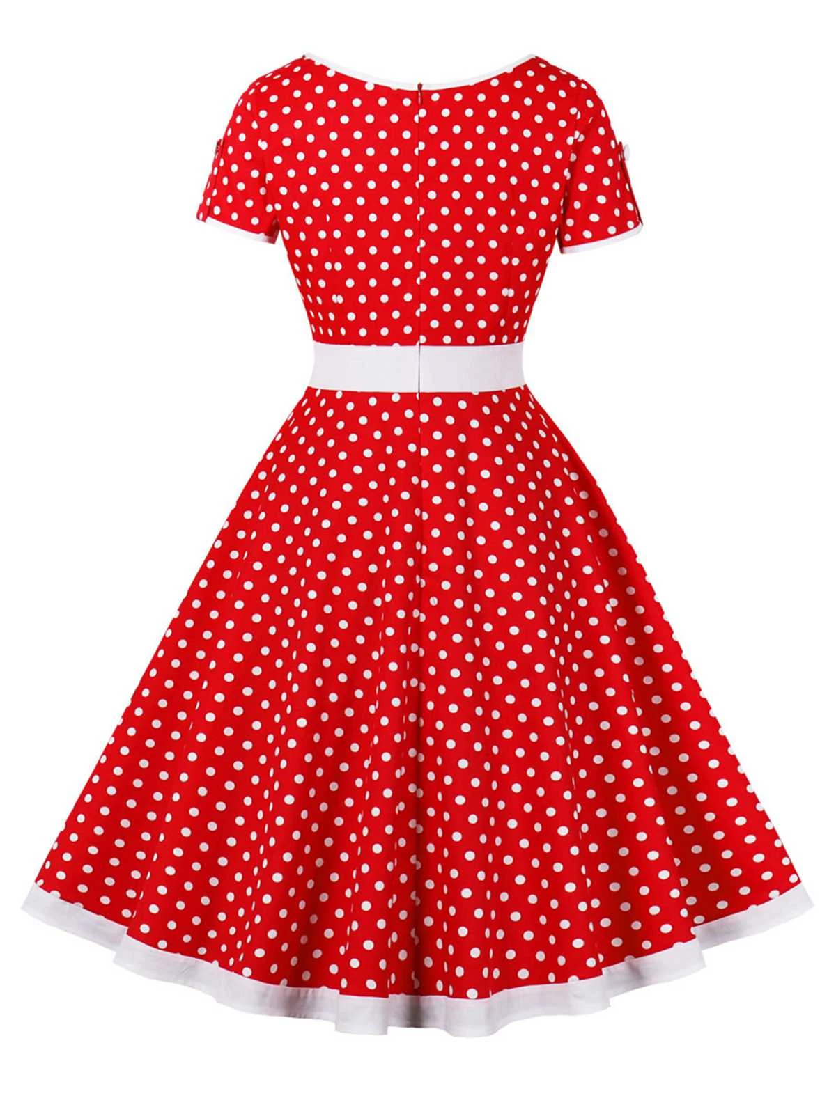 1950s Contrast Polka Dots Buttoned Dress 13 1950s Contrast Polka Dots Buttoned Dress - Image 11