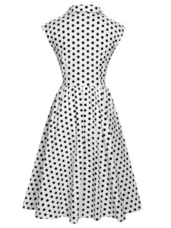1950s Lapel Polka Dots Sleeveless Dress -BUNBUN Fancy Clothing Shop SCHL003892 W 5 2 compressed
