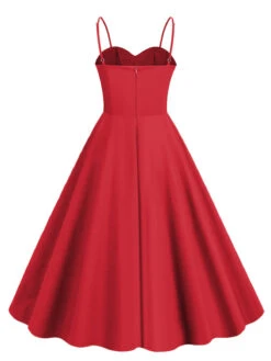 1950s Polka Dot Contrast Spaghetti Strap Dress 7 1950s Polka Dot Contrast Spaghetti Strap Dress -BUNBUN Fancy Clothing Shop SCHL003916 R 1 7