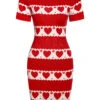 1960s Heart Short Sleeved Knitted Dress -BUNBUN Fancy Clothing Shop SCHL003923 TR 3 2