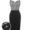 [Pre-Sale] Black 1960s Spaghetti Straps Plaid Patchwork Dress