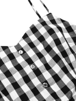 [Pre-Sale] Black 1960s Spaghetti Straps Plaid Patchwork Dress -BUNBUN Fancy Clothing Shop SCHL004035 4