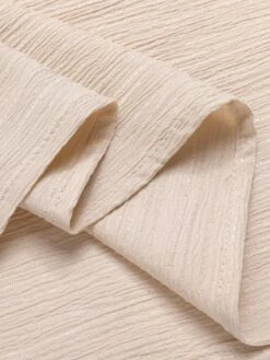 Beige 1950s Solid Stand Collar V-Neck Dress -BUNBUN Fancy Clothing Shop SCHL004080 4