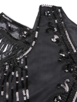 1920s Cold Shoulder Embroidered Fringe Sequins Dress -BUNBUN Fancy Clothing Shop SCHL004098 8 compressed