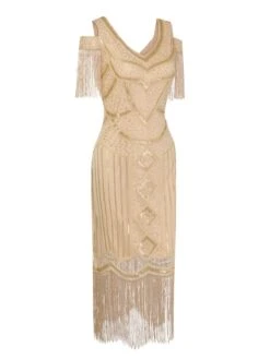 1920s Sequin Beaded Tassel Gastby Dress -BUNBUN Fancy Clothing Shop SCHL004099 2