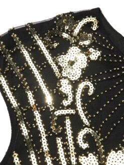 Black 1920s Sequined Tassel Cap Sleeve Dress 9 Black 1920s Sequined Tassel Cap Sleeve Dress -BUNBUN Fancy Clothing Shop SCHL004130 4 compressed