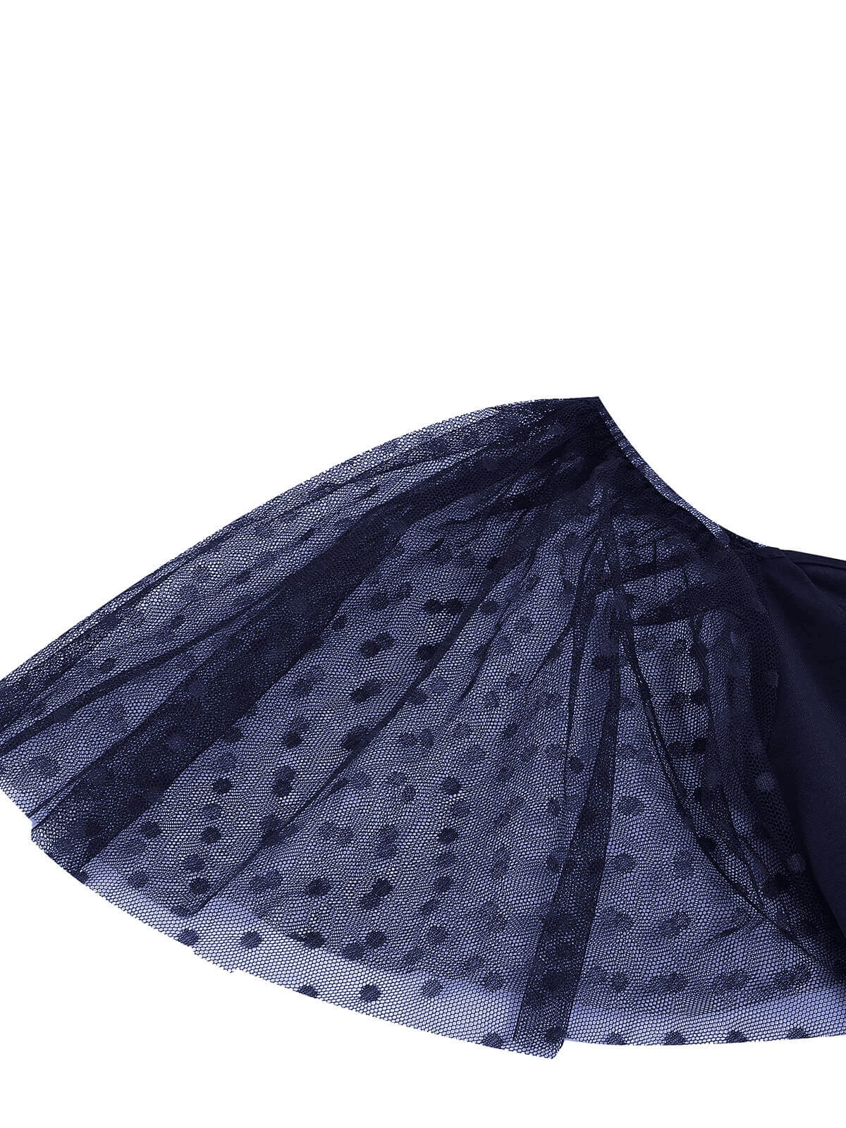 1950s Solid Dots Mesh Sleeve V-Neck Dress 12 1950s Solid Dots Mesh Sleeve V-Neck Dress - Image 11