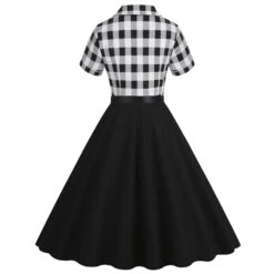 1950s Lapel Contrast Belted Dress -BUNBUN Fancy Clothing Shop SCHL004157 B 1 compressed