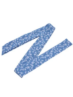 Blue 1940s Flower Print V-Neck Buttons Dress -BUNBUN Fancy Clothing Shop SCHL004343 5