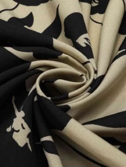 Beige 1940s Shirt-Collar Buttons Floral Printed Dress -BUNBUN Fancy Clothing Shop SCHL004376 4