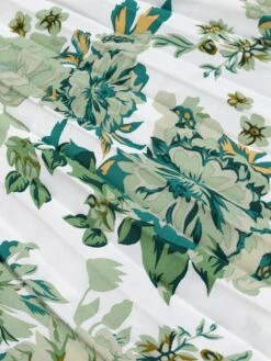 Green 1940s Floral Tie Belt Dress -BUNBUN Fancy Clothing Shop SCHL004378 4