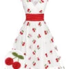 [Pre-Sale] White 1950s Embroidered Cherry Mesh Dress
