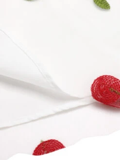 [Pre-Sale] White 1950s Embroidered Cherry Mesh Dress -BUNBUN Fancy Clothing Shop SCHL004436 6