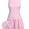 [Pre-Sale] Pink 1960s Round Neck Plaids Sleeveless Babydoll Dress