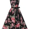 1950s Floral Bow Belt Vintage Dress -BUNBUN Fancy Clothing Shop SCHL004586 1