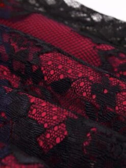 1980s Gothic Punk Eyelash Lace Waistband Dress -BUNBUN Fancy Clothing Shop SCHL004678 DER 3 1