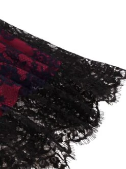 1980s Gothic Punk Eyelash Lace Waistband Dress -BUNBUN Fancy Clothing Shop SCHL004678 DER 5