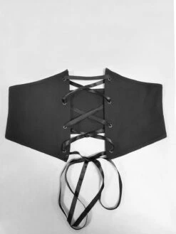 1980s Gothic Punk Eyelash Lace Waistband Dress -BUNBUN Fancy Clothing Shop SCHL004678 PU 3