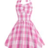 Kids Party 1950s Plaid Halter Swing Girl's Dress -BUNBUN Fancy Clothing Shop SCSL000001 LP 1