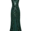 Green 1920s Sequin Art Deco Maxi Dress 2 Green 1920s Sequin Art Deco Maxi Dress -BUNBUN Fancy Clothing Shop SCV000052 DG 1 68596e46 192b 4a6b adb0 c2248b12836d