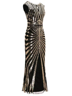 [US Warehouse] Gold 1920s Sequin Art Deco Maxi Dress -BUNBUN Fancy Clothing Shop SCV000052 GO 6 5eeeec50 0cd6 4812 99dd 7652cbc9dda5