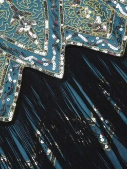 Lake Blue 1920s Beaded Fringed Dress -BUNBUN Fancy Clothing Shop SCV000158 AQG 6