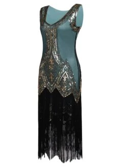 [US Warehouse] Blue 1920s Beaded Fringed Dress -BUNBUN Fancy Clothing Shop SCV000158 CG 2 6daf7f66 d373 48ea 86ea efb68d94234b
